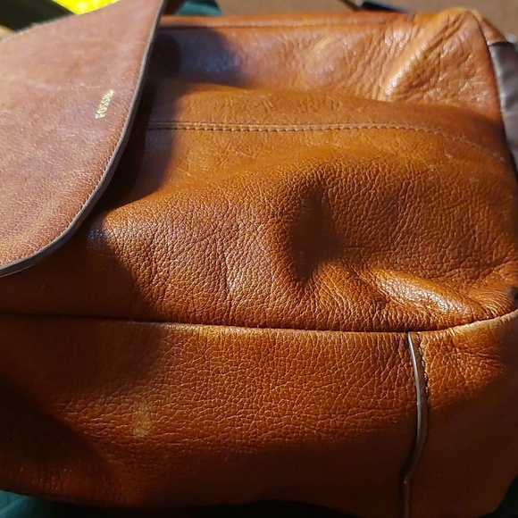Fossil Claire Leather Backpack Cognac Brown Leather Adjustable Purse - Picture 4 of 8